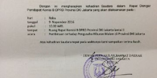 Daftar bos hiburan malam Jakarta yang diundang ketua DPRD DKI