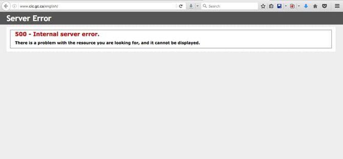 situs imigrasi kanada down
