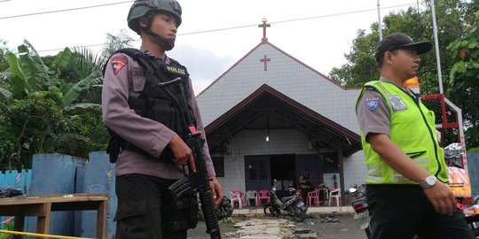 Brimob jaga ketat lokasi peledakan bom gereja di Samarinda