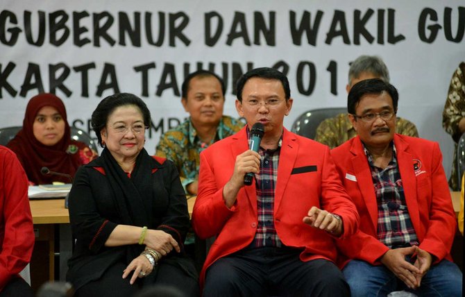 mega dampingi ahok djarot daftar ke kpud