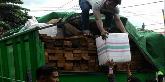 Ngaku keripik, penjual rujak selundupkan mercon di truk muatan kayu