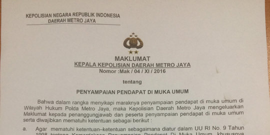 Polda Metro sebar maklumat larang demo di Sudirman-Thamrin via udara