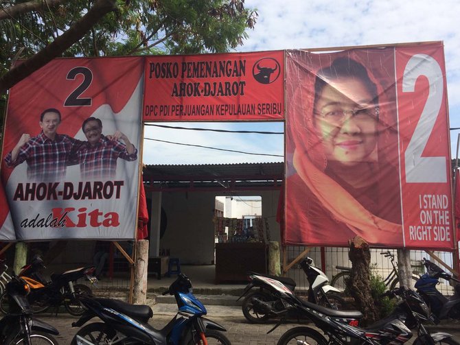 spanduk kampanye ahok djarot di kepulauan seribu