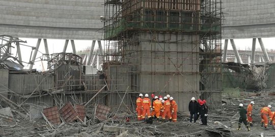 Lokasi runtuhnya menara pembangkit listrik China, renggut 40 nyawa