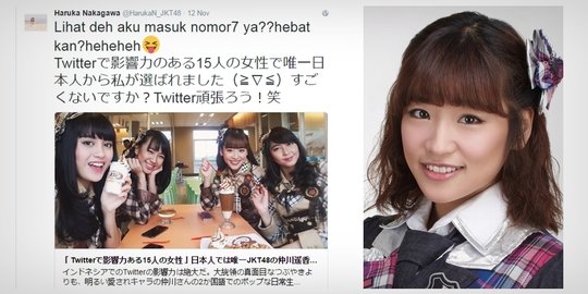 Haruka JKT48 jadi salah satu 'Most Influential Women on Twitter'