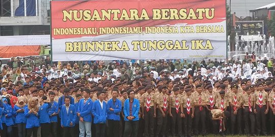 Ribuan warga berbagai elemen di Purwokerto ramaikan Apel Nusantara