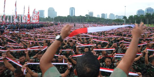 Satu Merah Putih warnai Apel Nusantara Bersatu di Monas