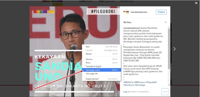 cara simpan foto instagram