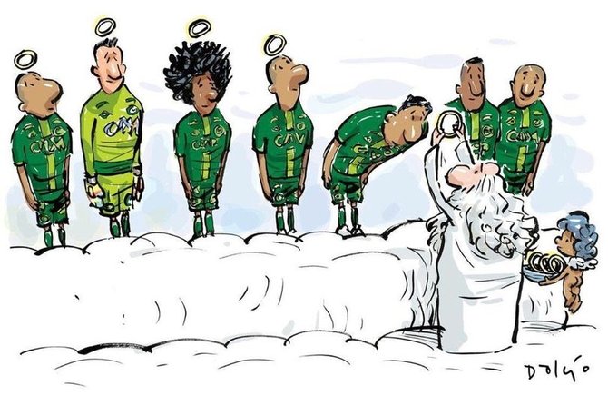 karikatur tim sepak bola brasil masuk surga