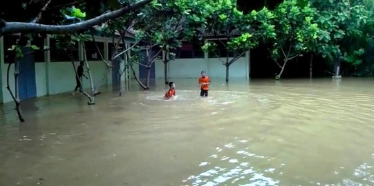 SMP 3 Saptosari Gunungkidul banjir, persiapan ujian terganggu