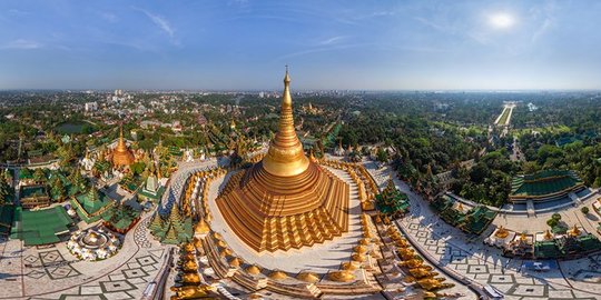 Berhias emas berlian, Shwedagon Paya jadi pagoda termegah di ... - merdeka.com
