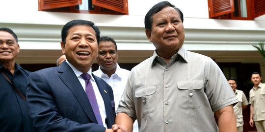 Usai bertemu, Prabowo-Setnov sepakat anjurkan kesejukan buat bangsa