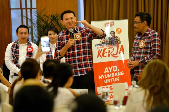 ahok djarot gelar jamuan makan di dharmawangsa