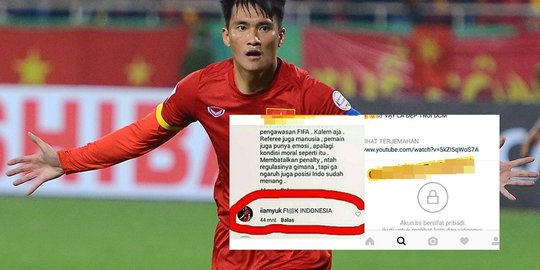 Celotehan akun kapten timnas Vietnam hina Timnas, netizen panas