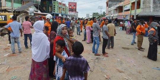 Kepanikan warga Pidie Jaya saat kembali diguncang gempa