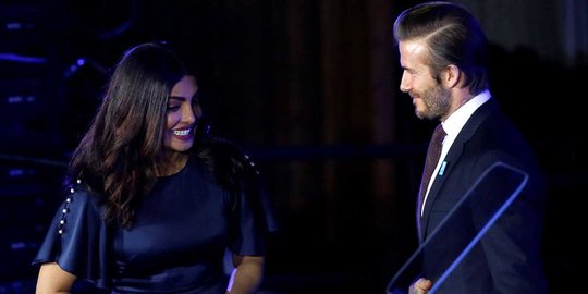 Chopra dan Beckham tampil bersama dalam panggung HUT UNICEF