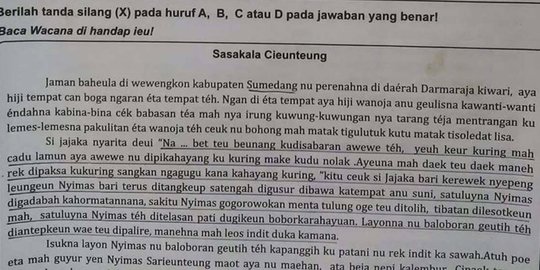 Soal anak kelas 5 MI bermuatan pemerkosaan bikin geger Bogor