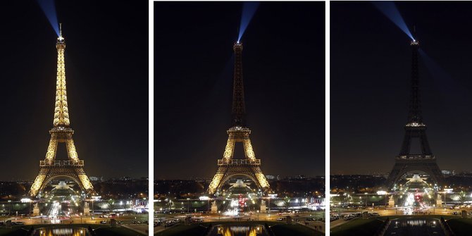  Lampu Menara Eiffel dipadamkan bentuk solidaritas untuk 