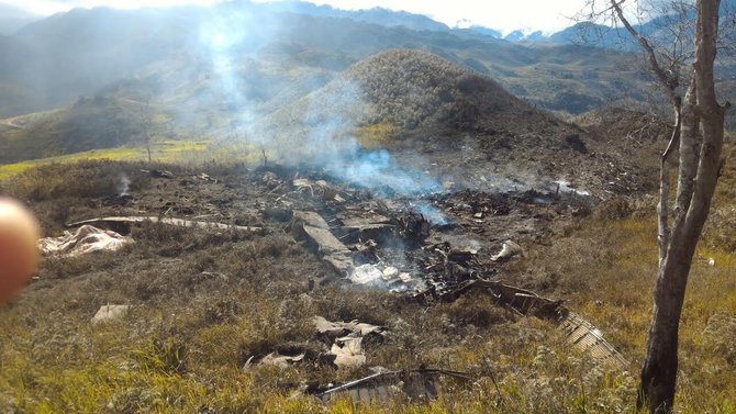 pesawat hercules tni au jatuh di wamena