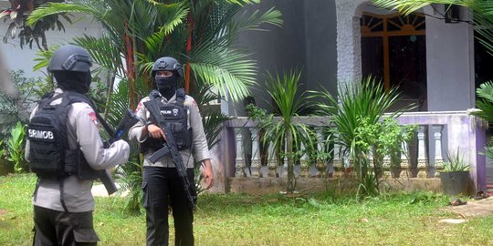 Ceceran darah masih terlihat di salah satu kontrakan terduga teroris