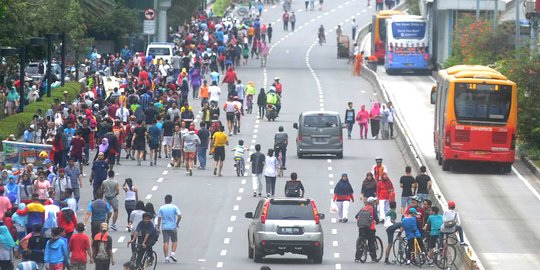 Car Free Day ditiadakan, warga tetap olahraga di Sudirman-Thamrin