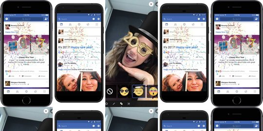 Facebook luncurkan fitur perayaan Tahun Baru 2017
