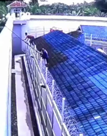 tahanan rutan tanjung pura kabur terekam cctv