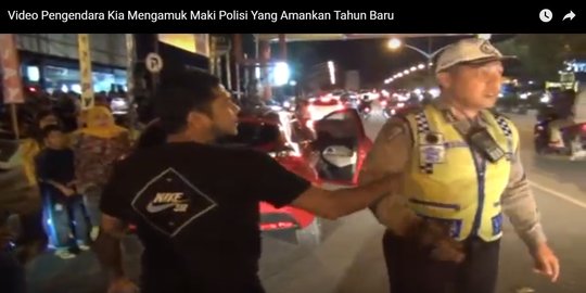 Tak terima ditegur parkir sembarangan, sopir KIA maki-maki polisi