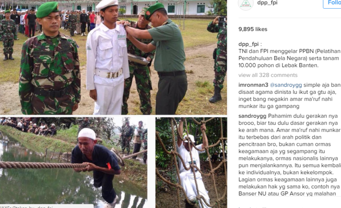 latihan bela negara fpi di lebak