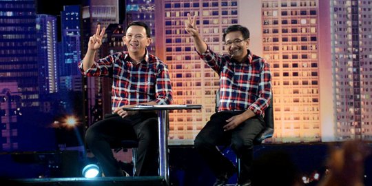 Ditanya soal nyapres di debat, Djarot yang jawab, Ahok cuma senyum