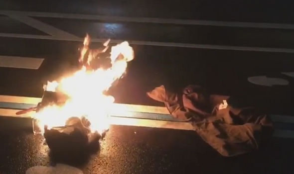 pria california bakar diri di depan hotel trump