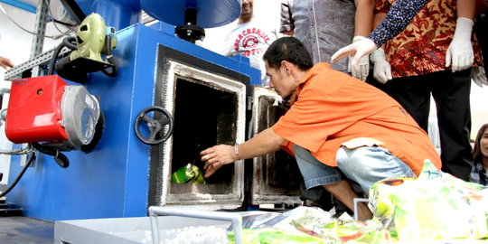 BNN kerahkan incinerator, 25 Kg sabu & 20 ribu ekstasi dihancurkan