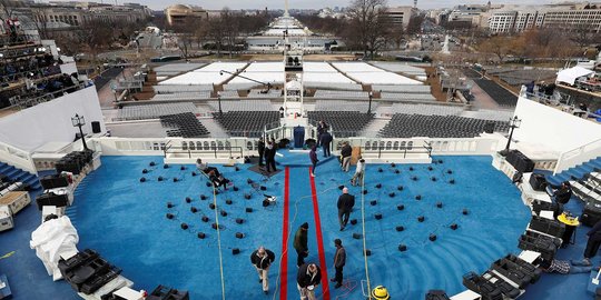 Obama dan Trump tiba di gedung Capitol