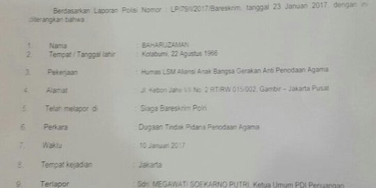 Megawati dilaporkan ke Bareskrim atas tuduhan penodaan agama