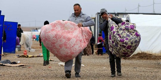 Warga Mosul berkemas tinggalkan kamp pengungsian Khazer