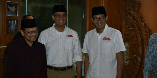 Giliran Anies dan Sandiaga temui Presiden ke-3 BJ Habibie