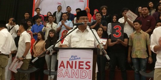 Prabowo: Anies yang maju tapi gue yang cape