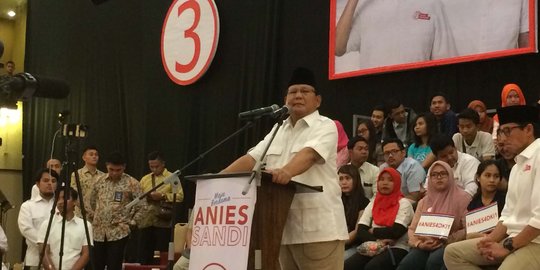 Prabowo: Gue paling tahu rasanya kalah, kecuali waktu masih jenderal