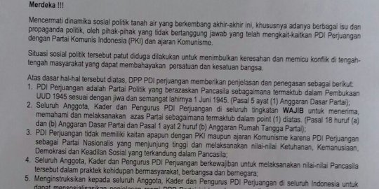 Megawati tiba-tiba keluarkan surat bantahan PDIP diisukan komunis