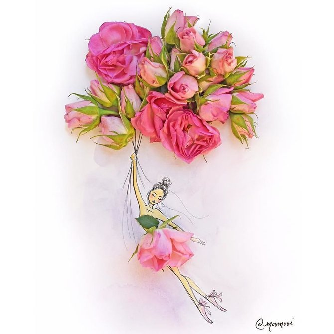 ilustrasi fashion dari sayuran karya meredith wing