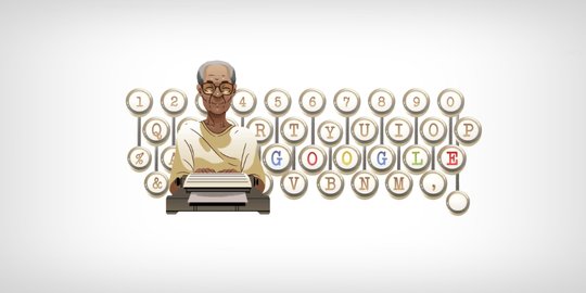 Pramoedya Ananta Toer tampil di Google Doodle