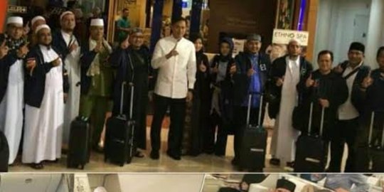 Pakai jaket nomor 1, ulama umrah bareng Agus duduk di kelas bisnis