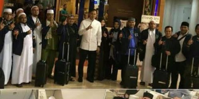 Pakai jaket nomor 1, ulama umrah bareng Agus duduk di kelas bisnis