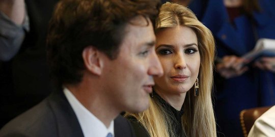 Tatapan Ivanka Trump terpaku pandangi PM ganteng Kanada