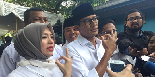 Usai nyoblos, Sandiaga Uno ngaku plong