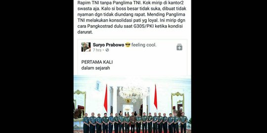 Mabes TNI luruskan hoax Jokowi & para jenderal rapat tanpa Panglima