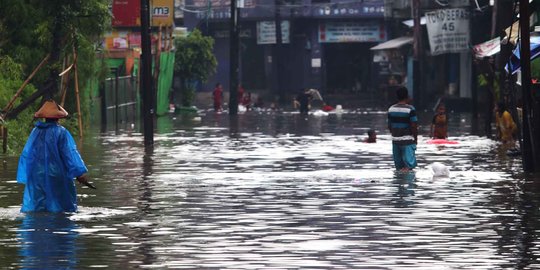 Beginilah Kemang Utara usai diguyur hujan dari pagi sampai siang