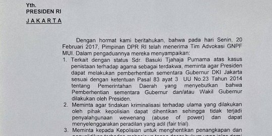 Fadli Zon kirim surat ketiga pada Jokowi minta Ahok dipecat