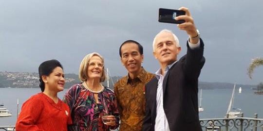 Akrabnya Jokowi dan Turnbull, dari wefie hingga jalan pagi bareng