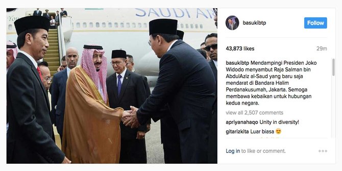 ahok salaman dengan raja salman